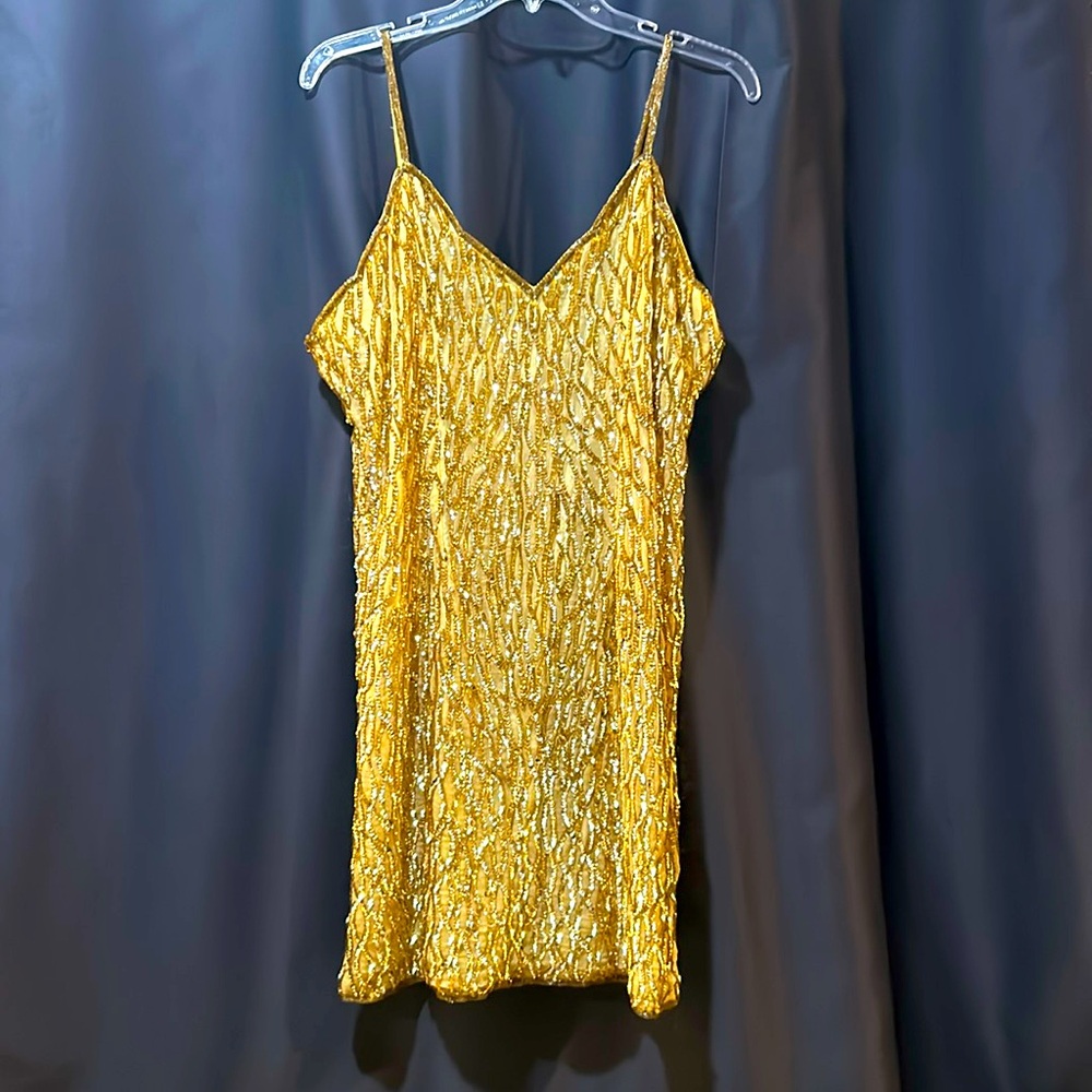 Mark & John Vintage Gold Mini Dress